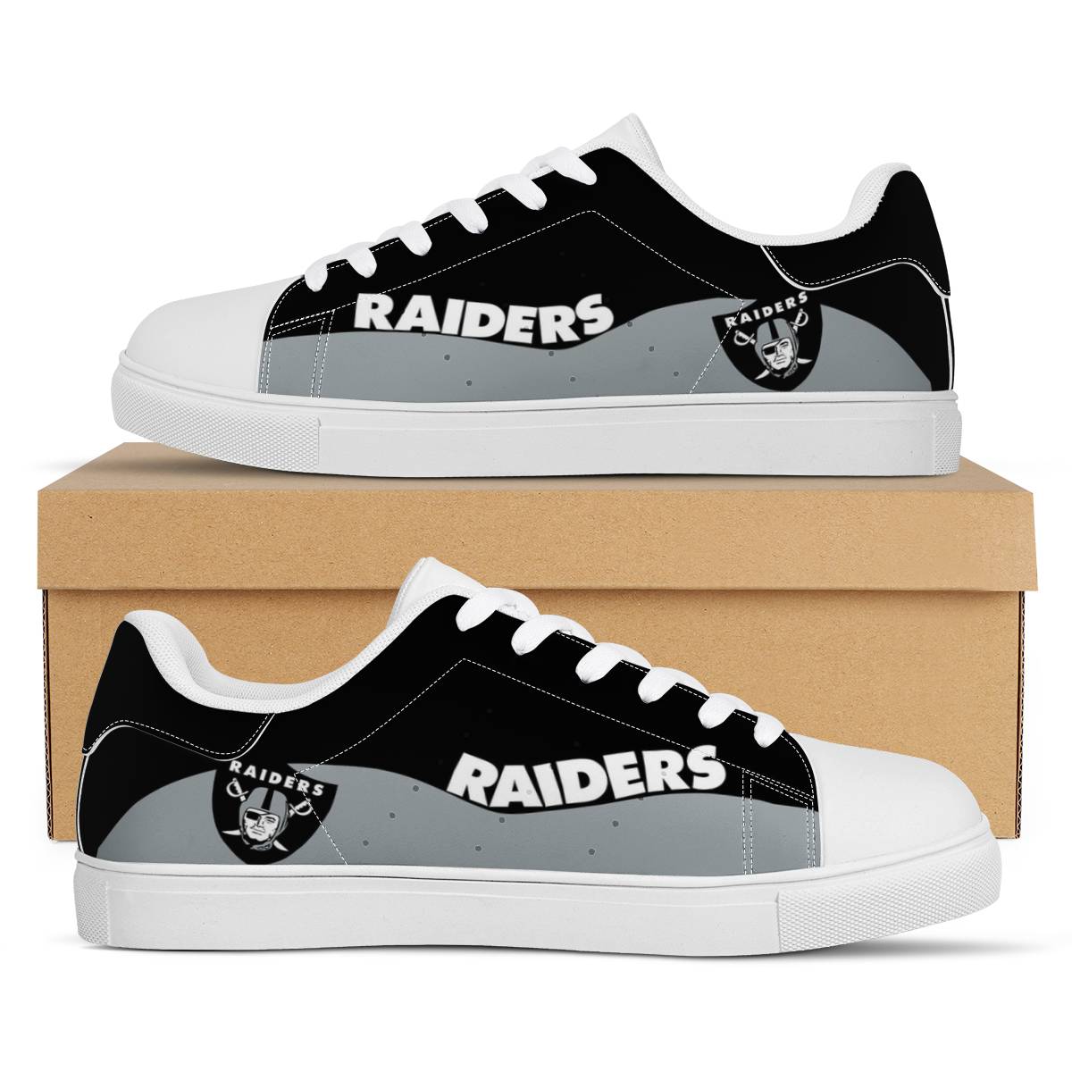 Men's Las Vegas Raiders Low Top Leather Sneakers 003